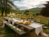 Side patio is perfect for family and guests to talk